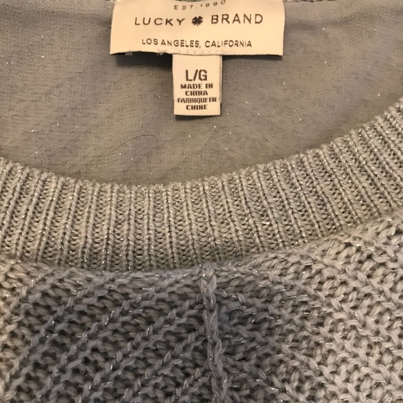 Lucky Brand light blue sweater with sparkle - Picture 7 of 12